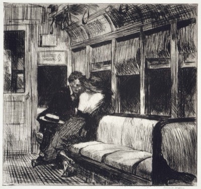 Night on the L Train by Edward Hopper